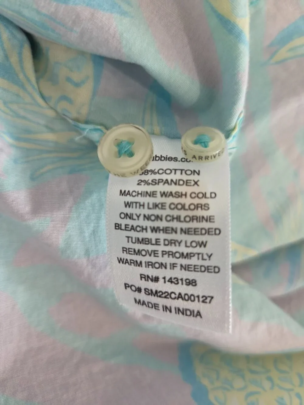 Men's Chubbies Short Sleeve Shirt Small Button Down Blue Yellow Pineapple
